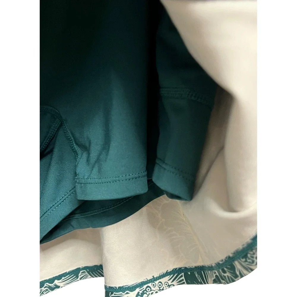 Freely Skort Womens Large Green Floral‎ Pull-On Lined Athletic Stretch Pockets